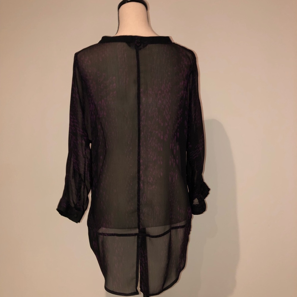 Express Sheer Button Down Top - Picture 3 of 6